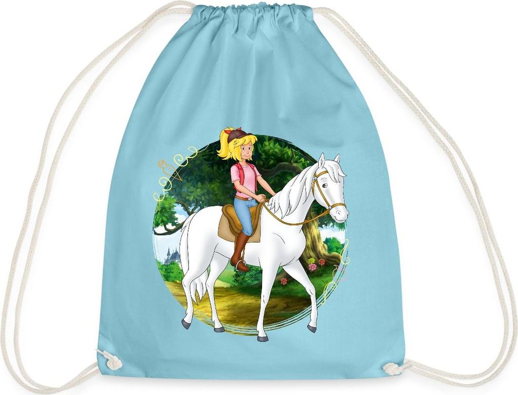 Spreadshirt Bibi Und Tina Ausritt Mit Sabrina Turnbeutel, One size, Aqua