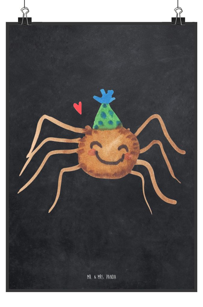 Mr. & Mrs. Panda Bild Spinne Agathe Party DIN A0 - Kreidetafel - Geschenk, Wunder, Selbstliebe, Wanddekoration, kunstdruck poster, drucke, Motivati...