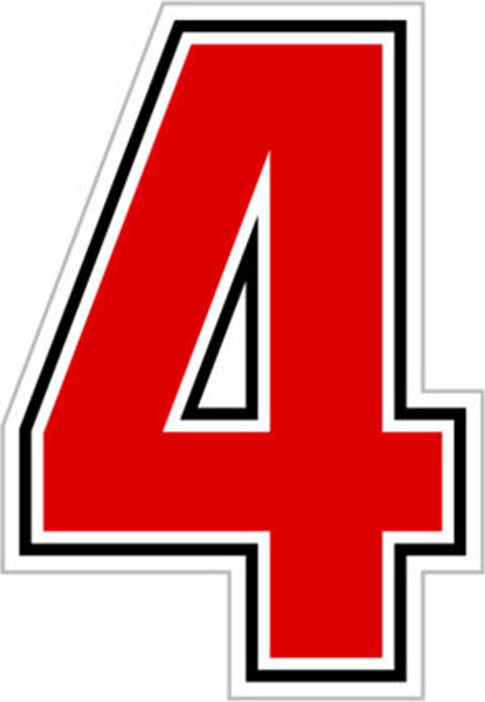 Numero "4" Sic rosso h 6,3 cm Immagine del prodotto 