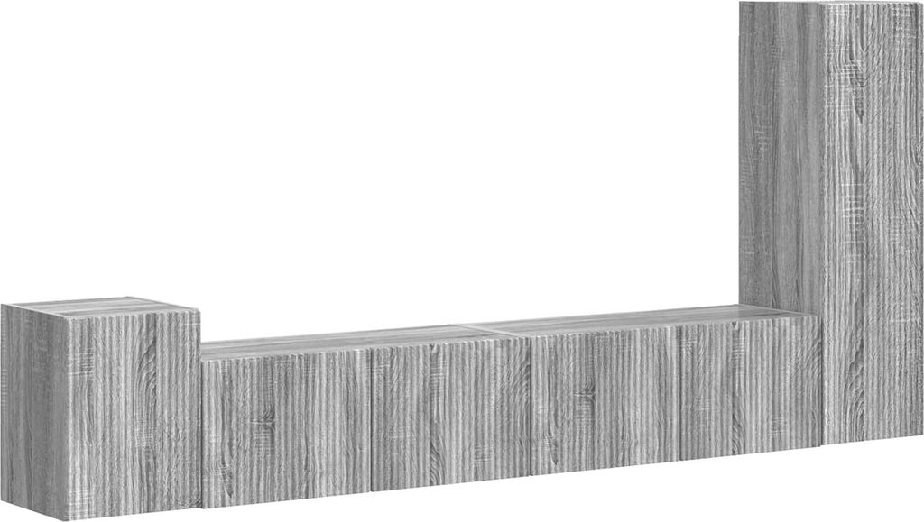 vidaXL TV-Schrankset Wandmontiert 3 pcs Graues Sonoma Holzwerkstoff