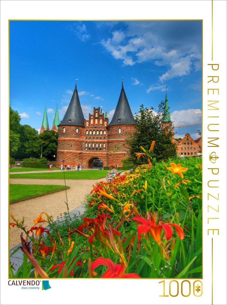 CALVENDO Puzzle Schleswig-Holstein, Hansestadt Lübeck | 1000 Teile Lege-Größe 64x48cm Foto-Puzzle für glückliche Stunden