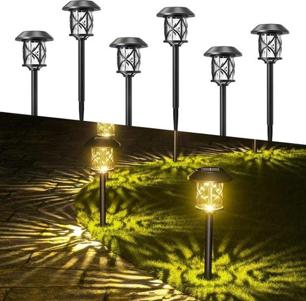 Lampes de Jardin Solaires Anti-Pluie IP65 Lot de 6 pour Balisage Terrasse