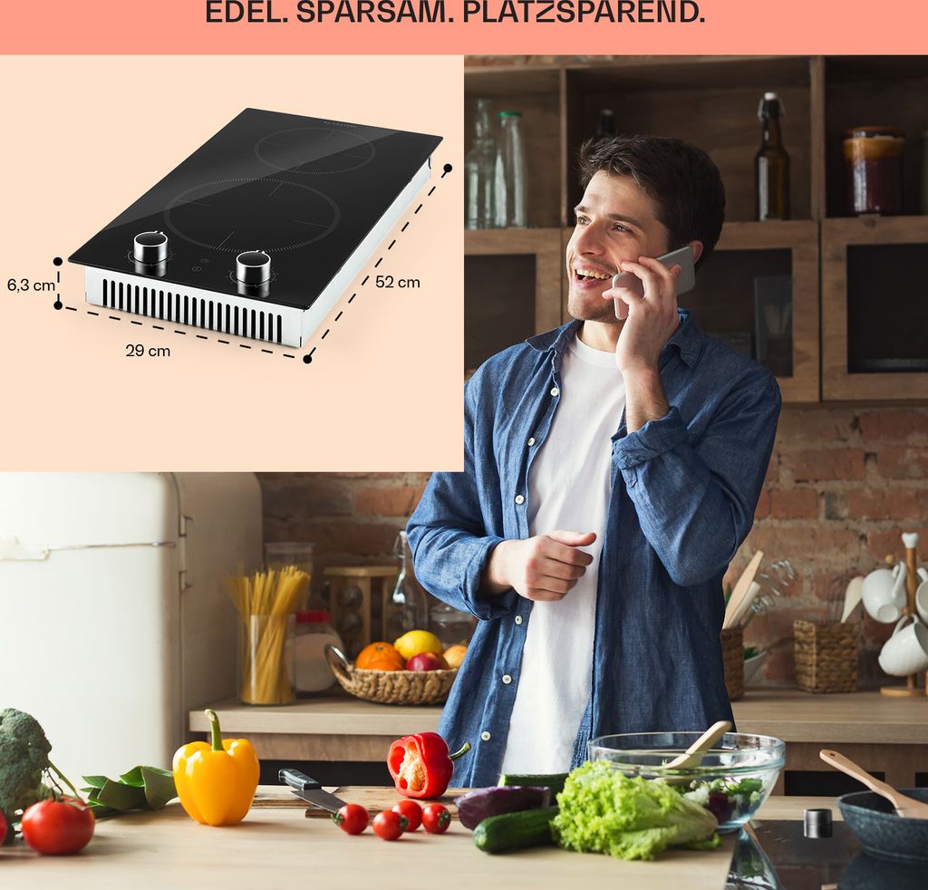 Klarstein Induktionskochfeld, Herd mit 2 Kochfelder, 2900W Produktbild 6