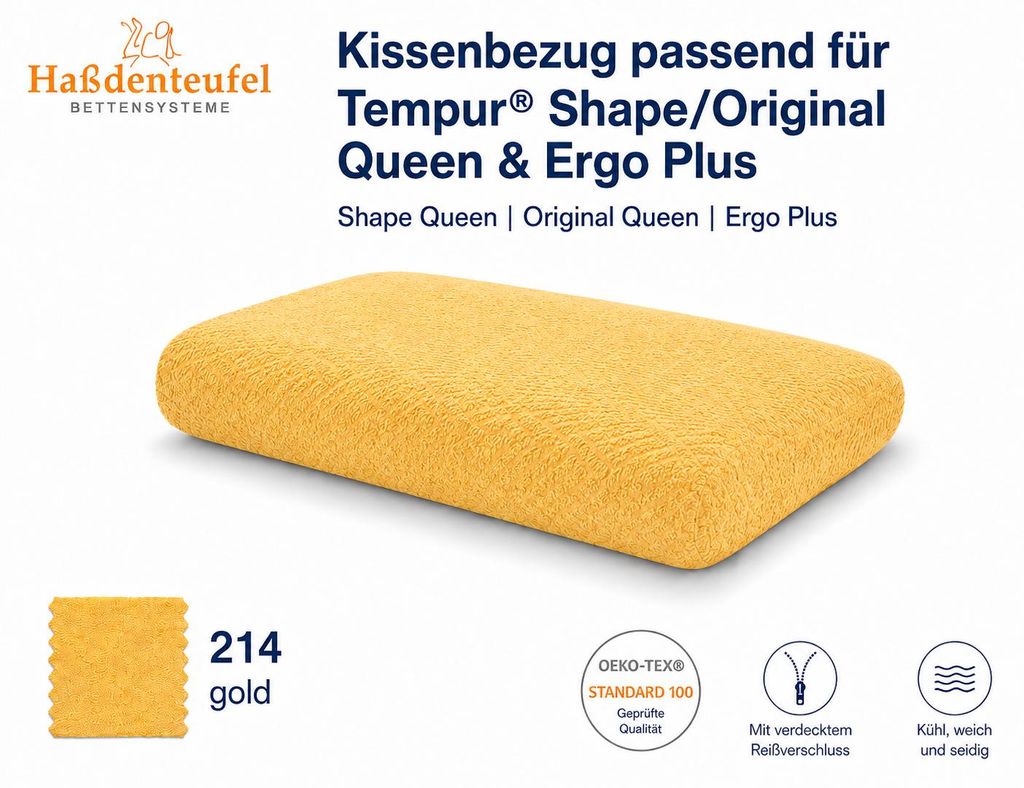 Kissenbezug passend für TEMPUR Shape/Original Queen & Ergo Produktbild  KI-generiertes Bild