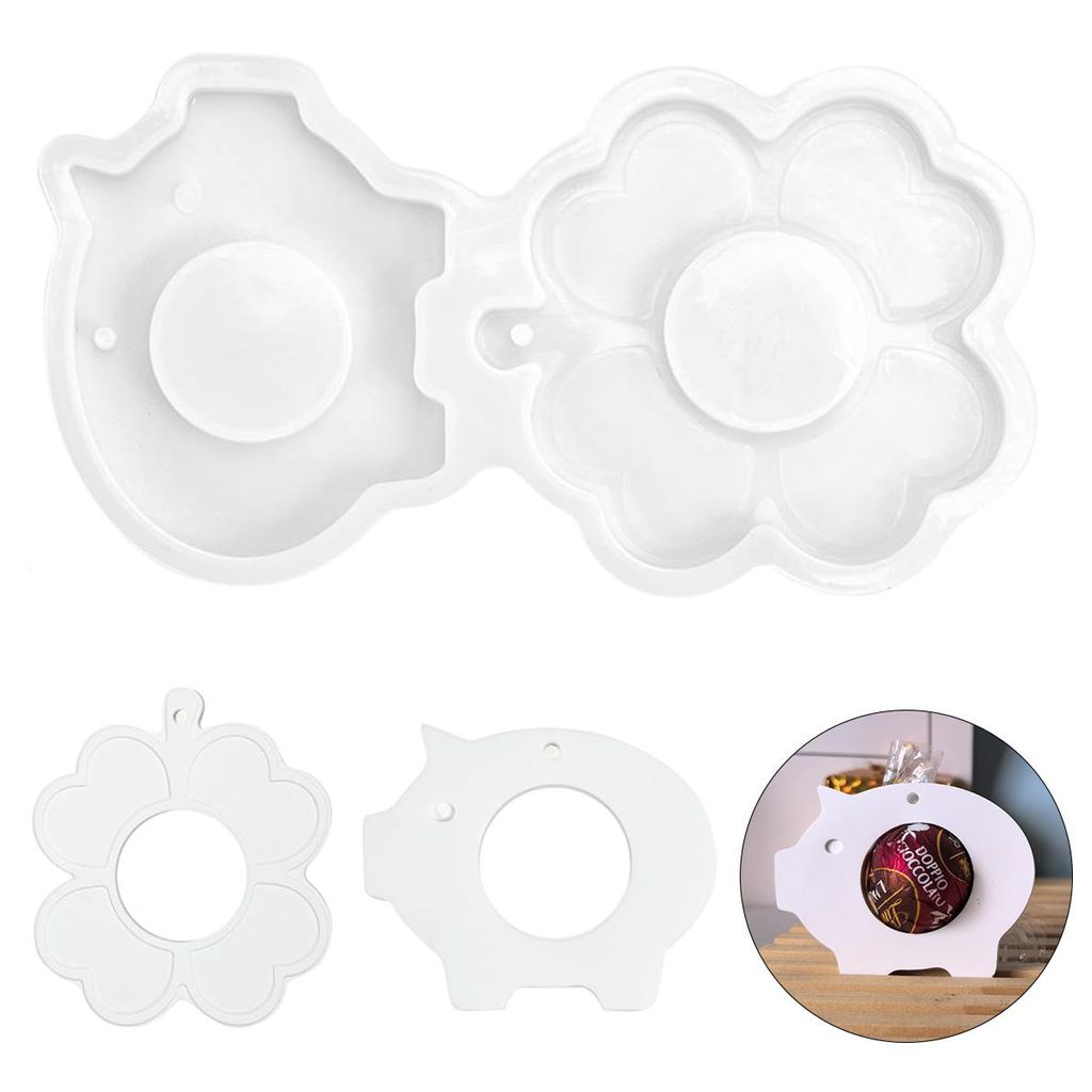 2 Stš¹ck Silikonformen,Silikonform kerzenhalter Glš¹cksbringer Schweinchen, fš¹r Schokolade, Gips & Resin, DIY Dekoration