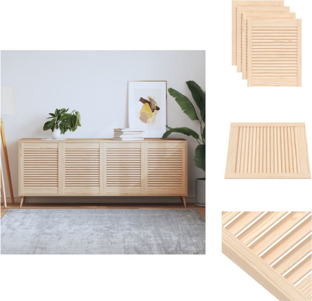 vidaXL Schranktüren Lamellen-Design 4 Stk. 61,5x49,4 cm Massivholz - Schranktüren