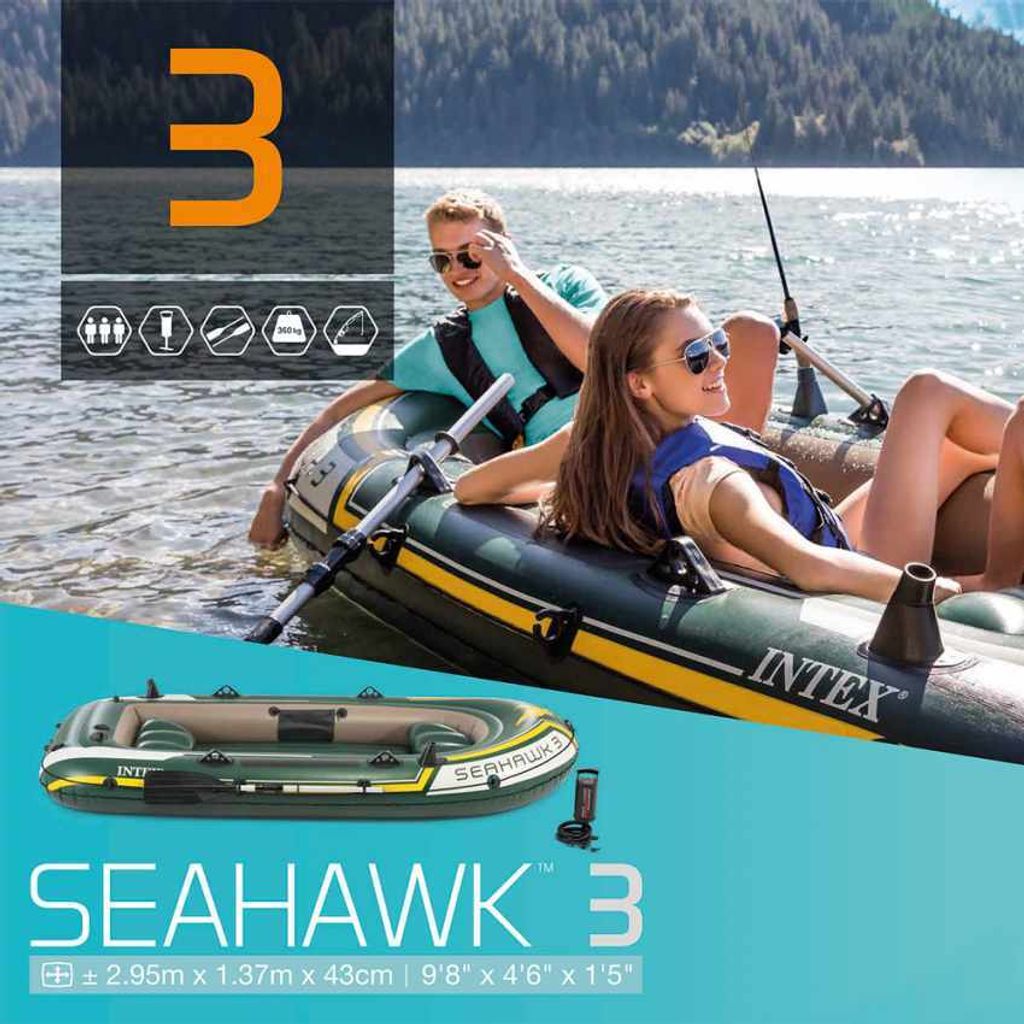 Nadmuchiwana łódź INTEX Seahawk 3 Set - 295 x 137 x 43 cm Zdjęcie produktu 28
