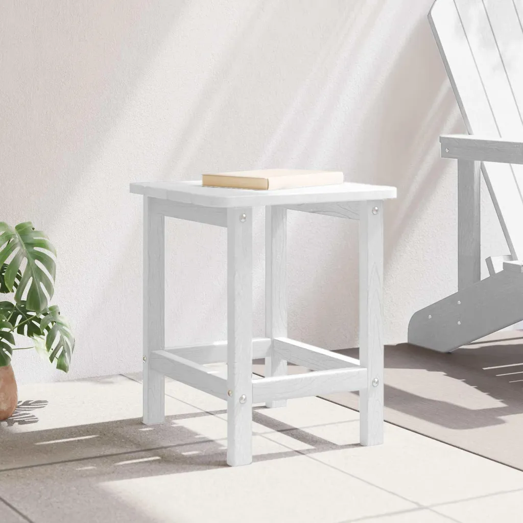 Table d'appoint cube blanche en polyéthylène imperméable 38x38x46 cm - 3