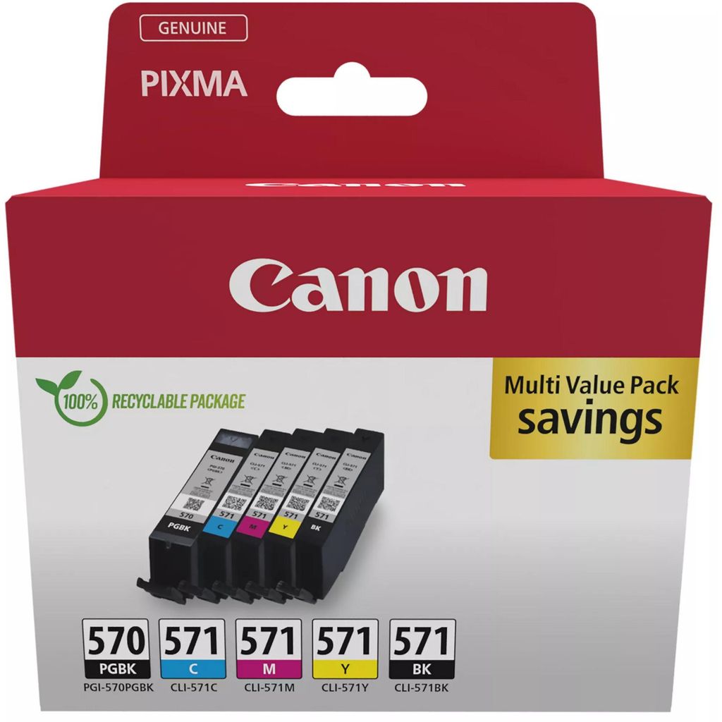 Canon 0372C006, Černá, Azurová, Purpurová, Žlutá, 5 kusů, Obrázek produktu 
