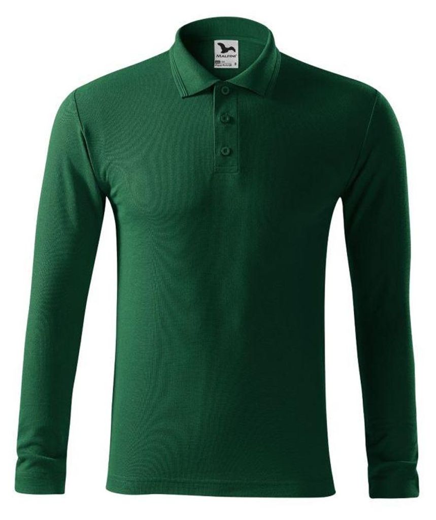Malfini - Poloshirt für Herren, Piqué, Langärmlig PP10025 (S) (Dunkelgrün)