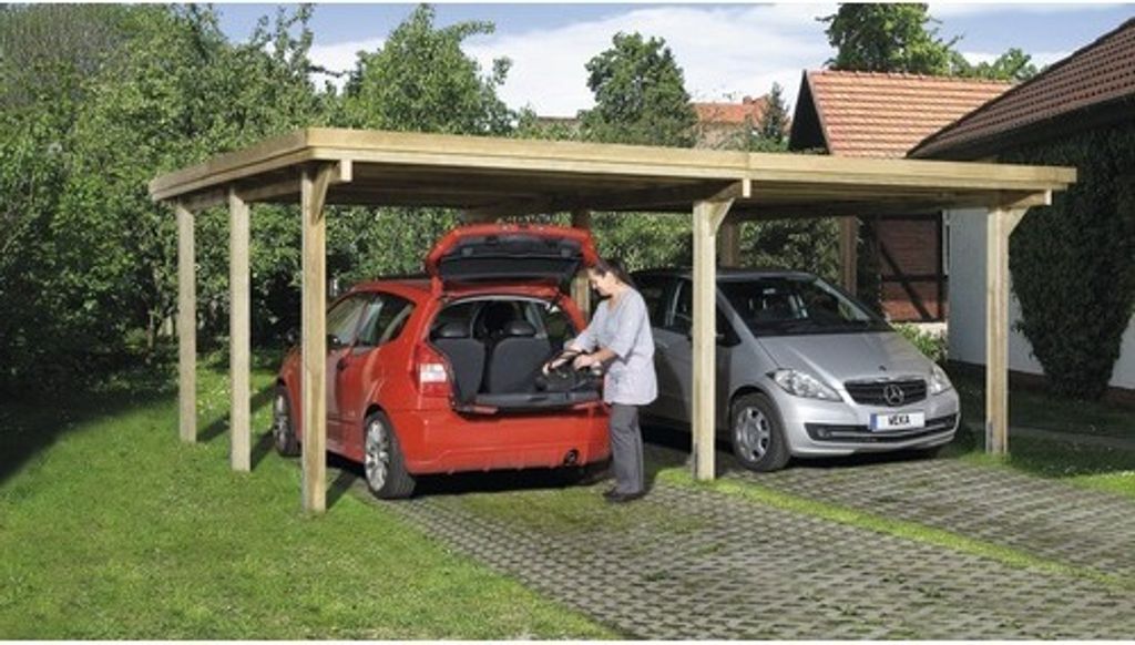 Doppelcarport weka Optima Gr. 3 603x512 cm kesseldruckimprägniert