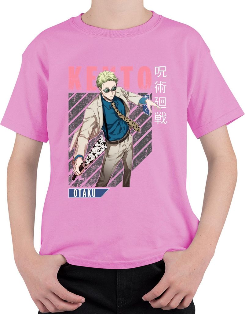 Jujutsu Kaisen Keito 呪術廻戦 Anime Ästhetik Otaku Geschenk Anzug Brille Uni Kinder T-Shirt, Pink, 116