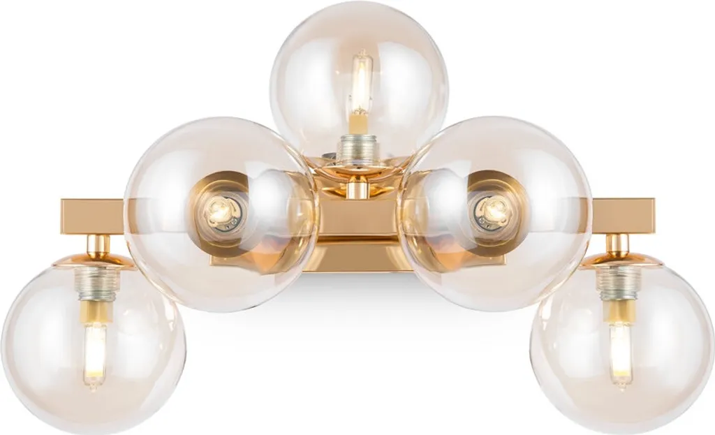 Applique Murale Maytoni Dallas 5 Lumières en Verre Doré G9 28W IP20