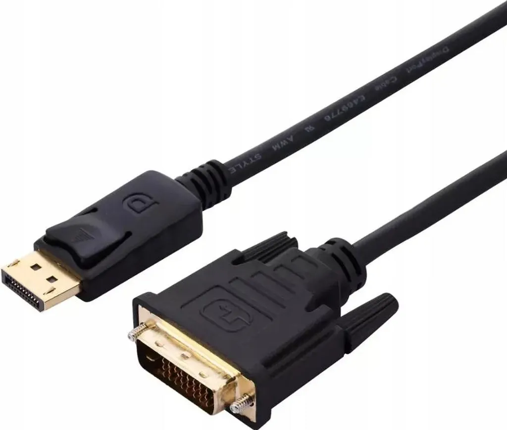 Câble DP vers DVI 1,8m pour Brancher un Deuxième Écran PC ou Projecteur