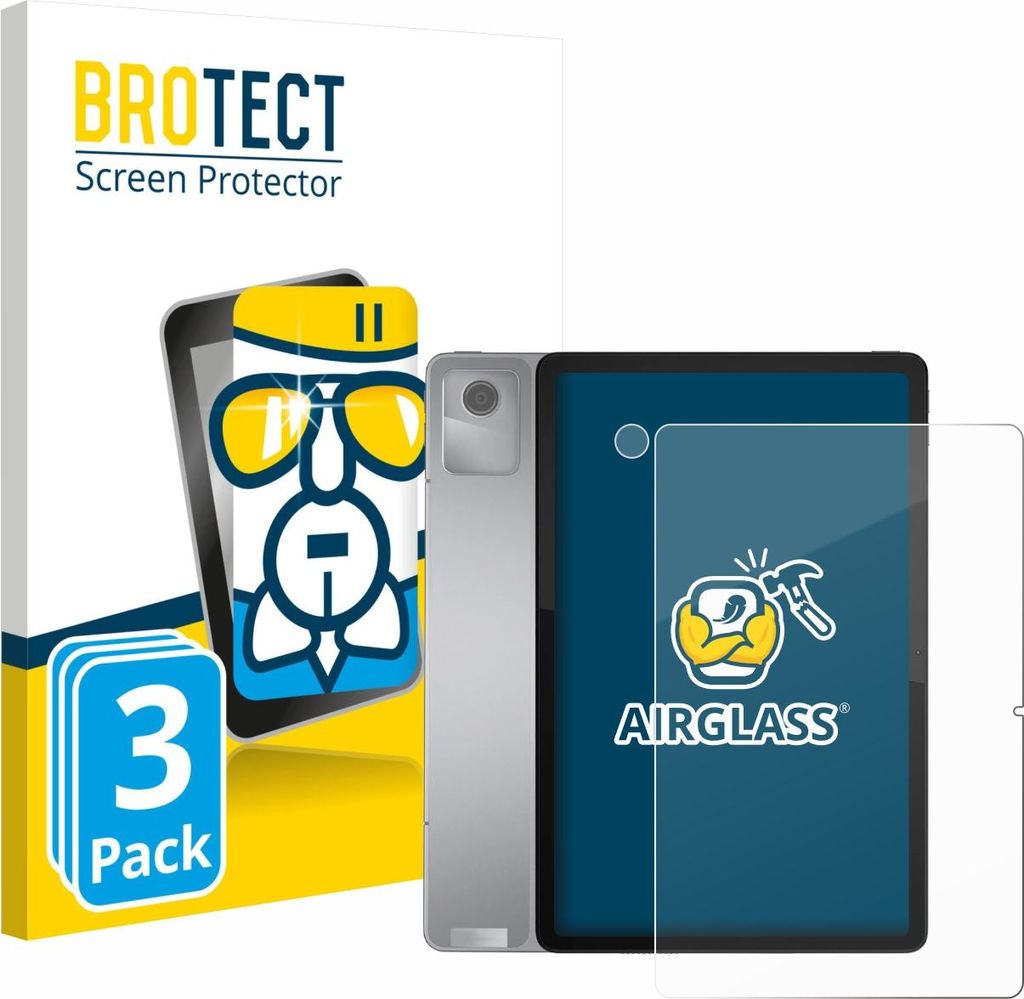 3x BROTECT Schutzglas für Lenovo Tab M11 (Display+Kamera) Schutzfolie Panzer Folie Glas Display Schutz klar