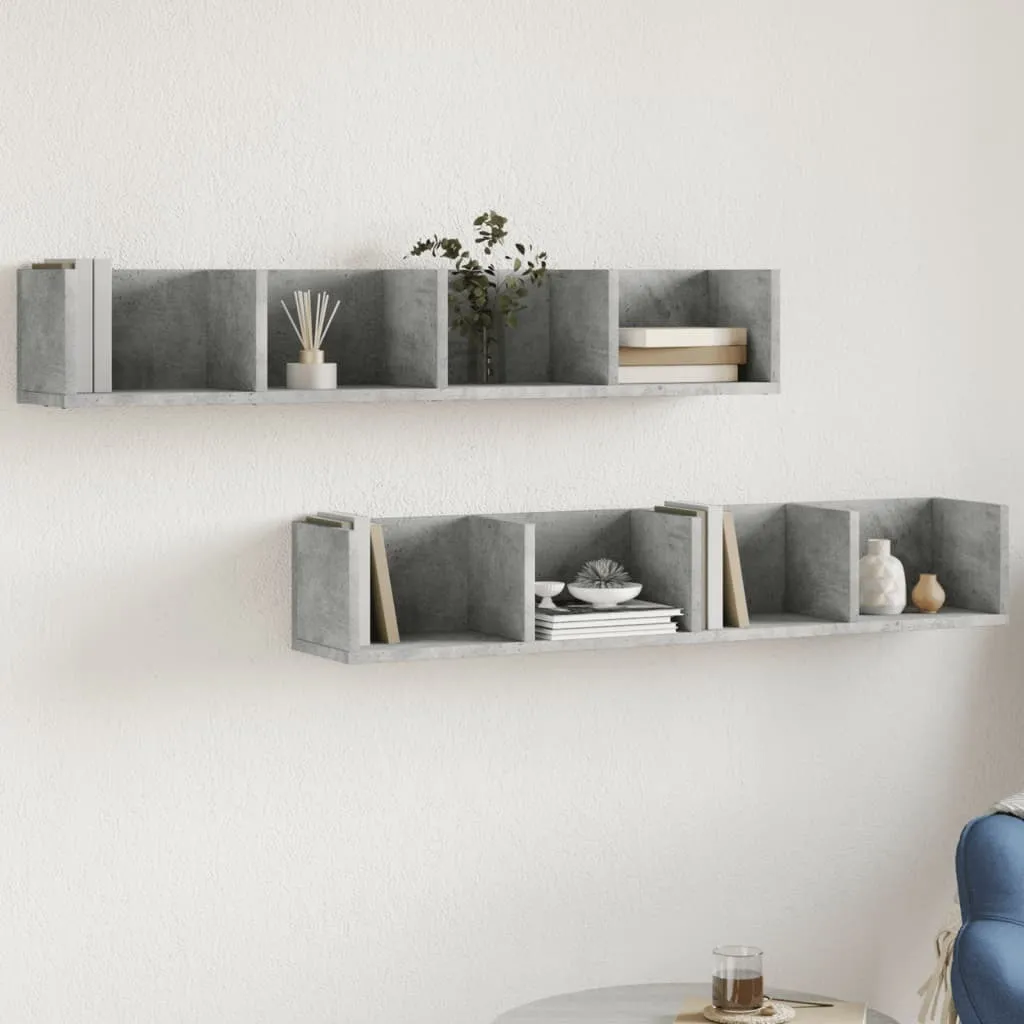 Maison Exclusive Armadi a Muro 2 Pezzi Grigio Cemento 99x18x16,5 cm
