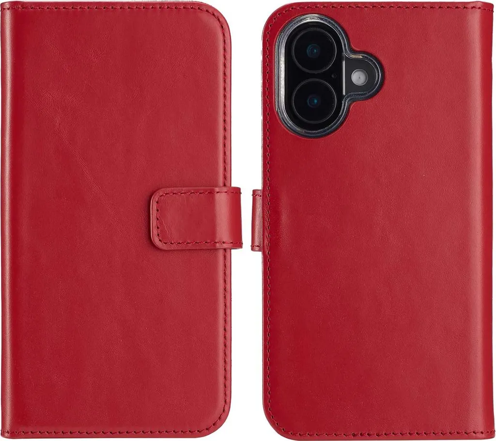 Cover Libro iPhone 16 Plus in Pelle Rossa Selencia - Business Style