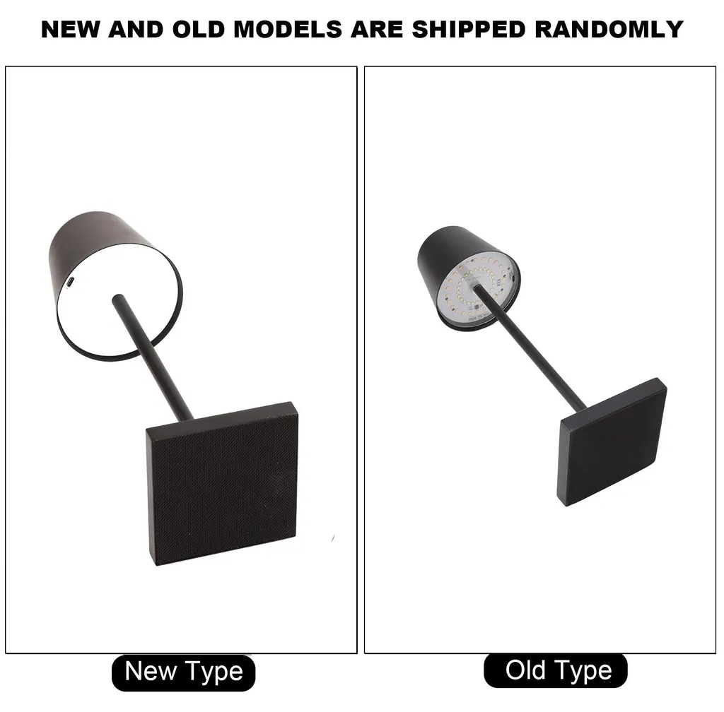 Lampe de table rechargeable tactile moderne noire à intensité variable