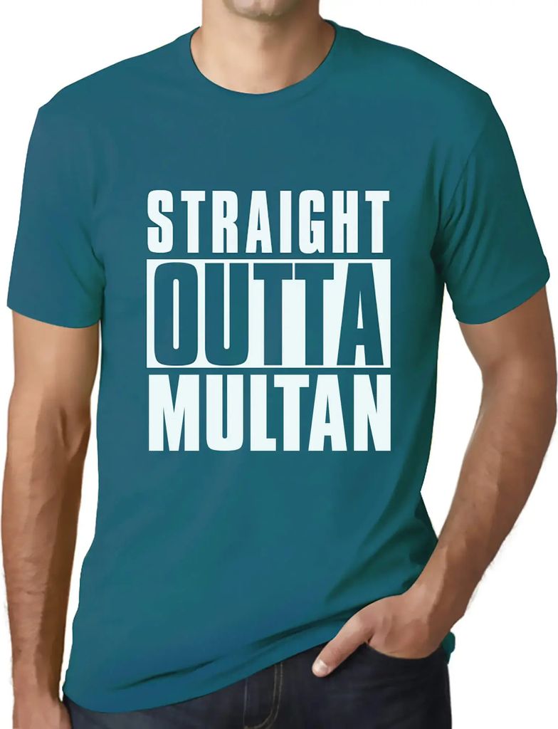 Herren Grafik T-Shirt Direkt aus Multan – Straight Outta Multan – Öko-Verantwortlich Vintage Jahrgang Kurzarm Lustige Druck Geburtstag Geschen...