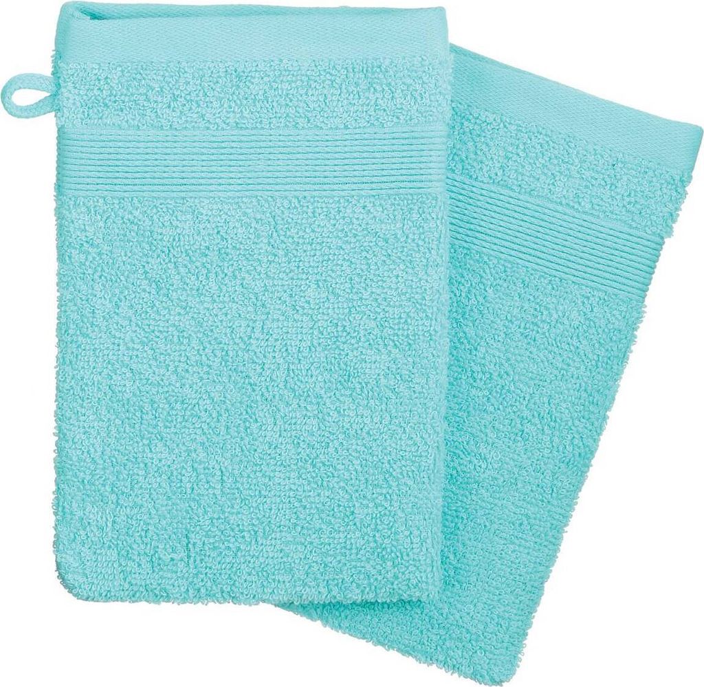 2er-set waschhandschuhe "praia" türkisblau 15x21cm - Atmosphera créateur d'intérieur