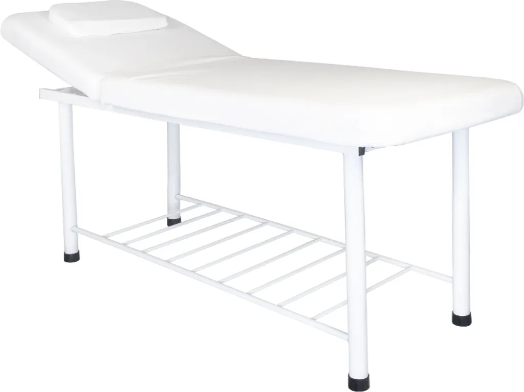 Divan de massage 812 Basic White - Table de soin fixe blanche robuste
