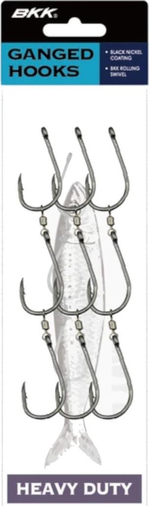 BKK Ganged Hooks-D (Pre-made) - 3x3 Angelhaken, Größe:Gr. 8/0