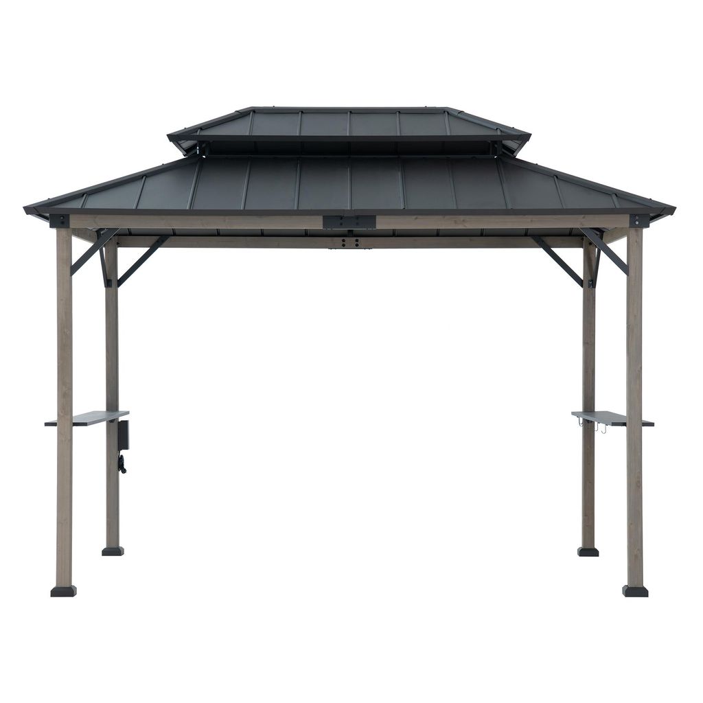 Zedernholz Grillpavillon Zupo - 360cm x 240cm, anthrazit Produktbild 
