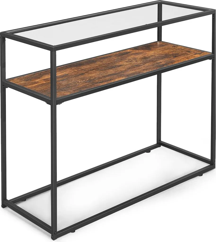 Console avec plateau en verre trempé transparent - Modèle LUNA 110cm