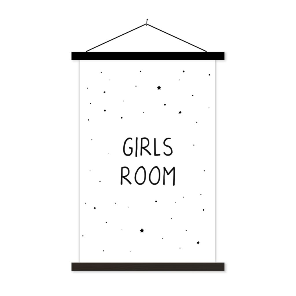 MuchoWow Textilposter Zitate - Mädchenzimmer - Mädchen - Kind - Sprichwörter 40x60 cm mit schwarzem Rahmen - Wanddekorationen