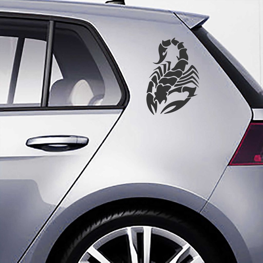 Aufkleber - Autoaufkleber-Set "Skorpion" 2 Stk. je 60cm x 40cm schwarz - Tuning Carystyling Heckscheibe Auto