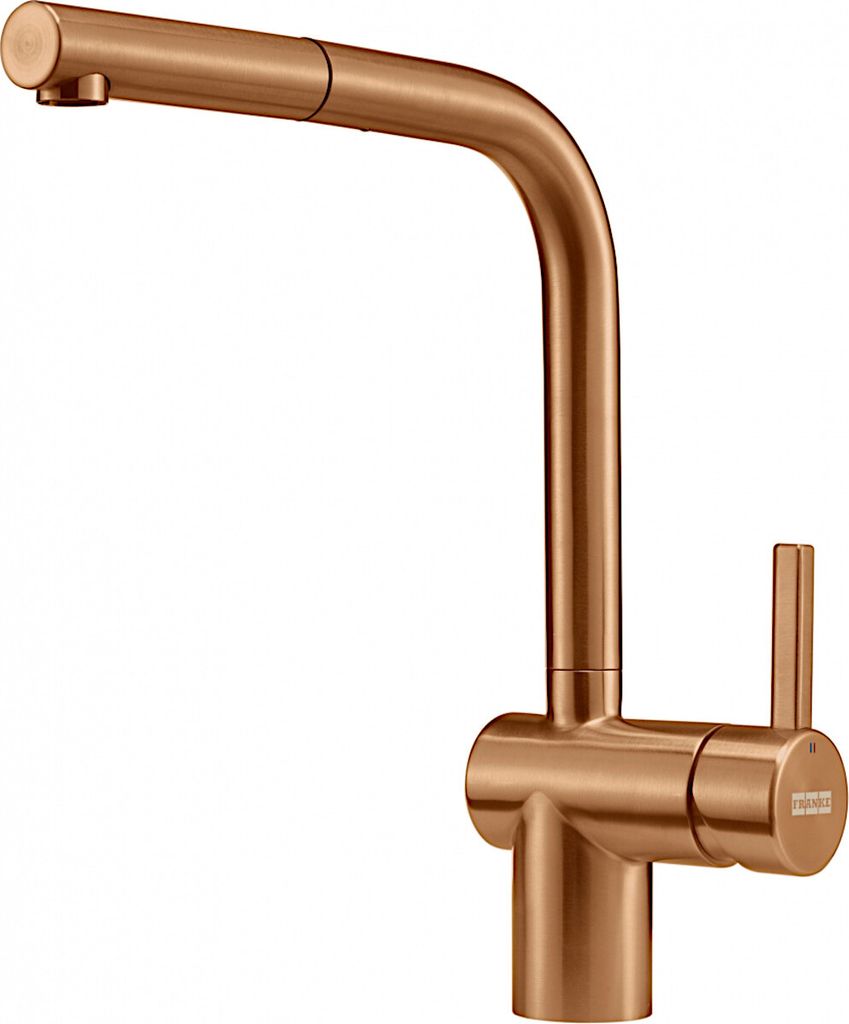 A studio shot of a kitchen faucet.