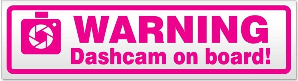 Kiwistar - Autoaufkleber - Pink - 60 x 16 cm - Dashcam on Board Warning - Hinweis Aufkleber Sticker für Auto, Kfz, Fahrrad, PKW, LKW