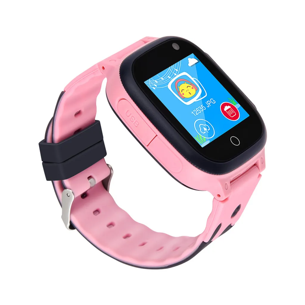 Montre Téléphone Enfant SOS GPS avec Écran Tactile HD Coloris Rose