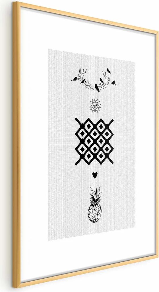 Posterpapier Poster - Happiness 40x60 cm Text n-C-0204-ao-a