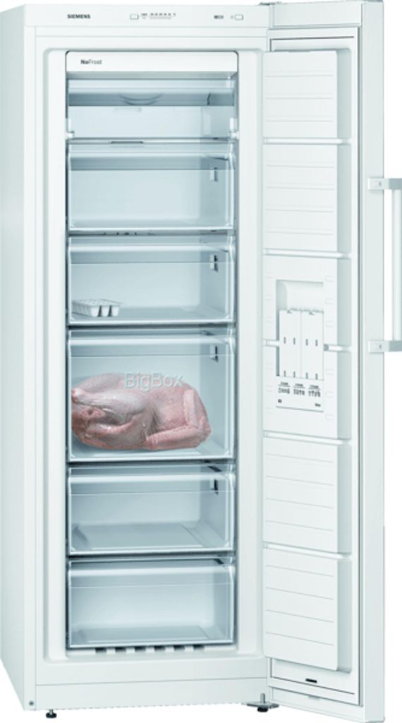 Siemens iQ300 GS29NFWEV Freistehender Gefrierschrank, 161 x 60 cm, weiß Frontansicht geöffnet
