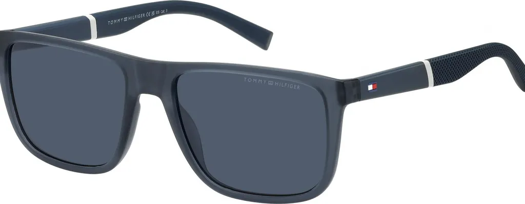 Tommy Hilfiger TH 2043/S IPQ/KU Lunettes Aviateur en Acétate Bleu Mat