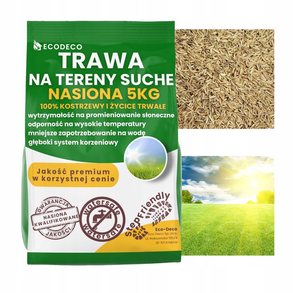 EcoDeco, nasiona trawy do suchych miejsc, 5 kg, mieszanka Zdjęcie produktu 