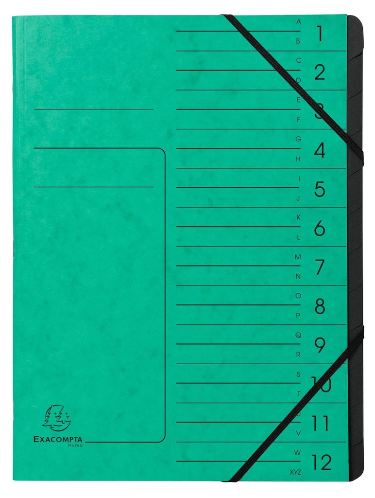Clasificador Exacompta, 10 compartimentos, grapado, color , Imagen del producto 