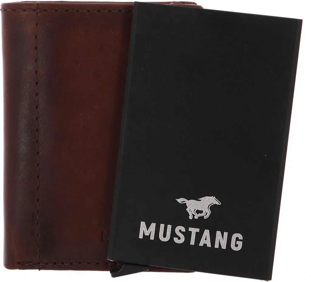 Mustang Porte-monnaie Temi Wallet Cognac Brun avec Compartiments Cartes