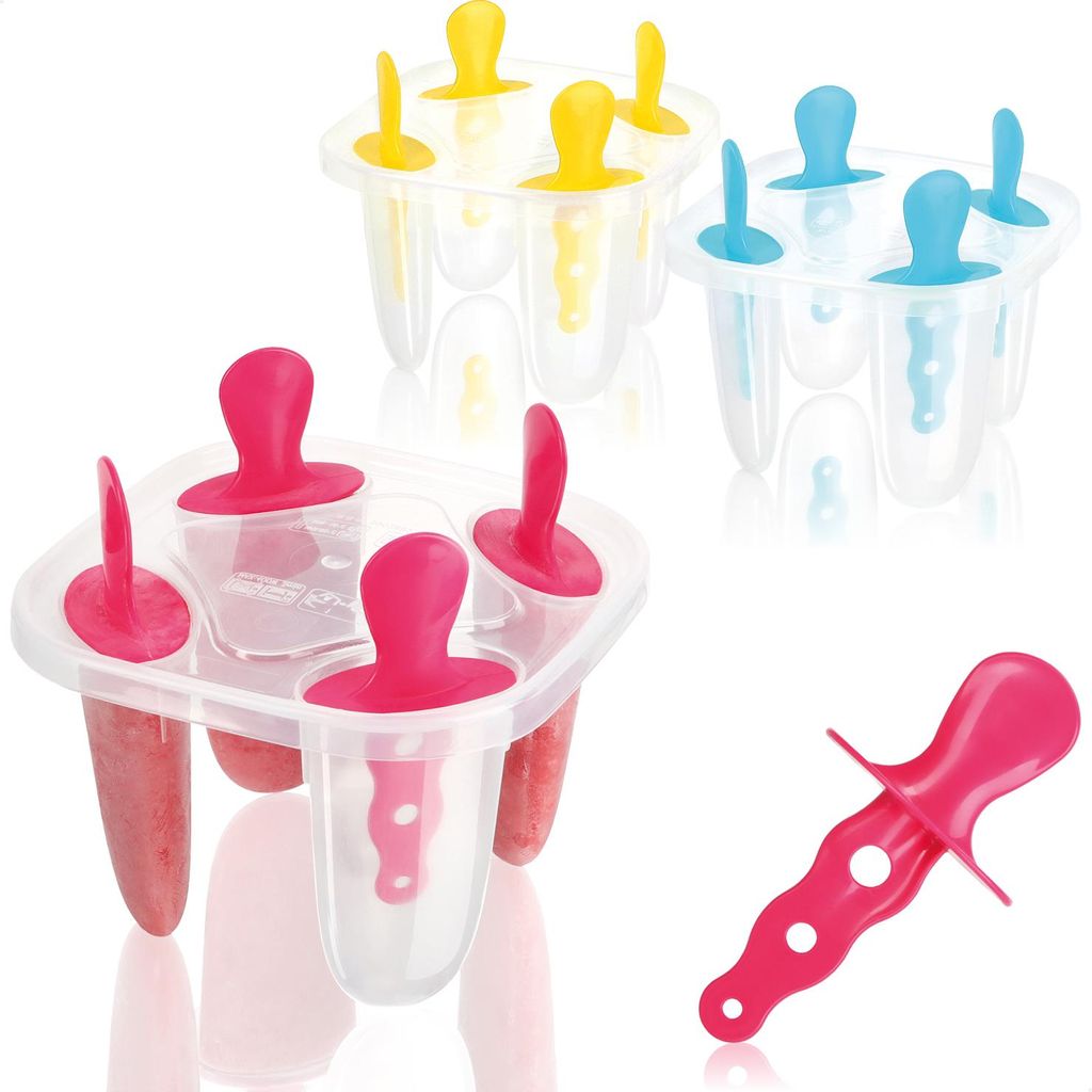 COM-FOUR 3er Set - Formen für Eis am Stiel - für 12 Eis am Stiel, 14 x 14 x 13 cm