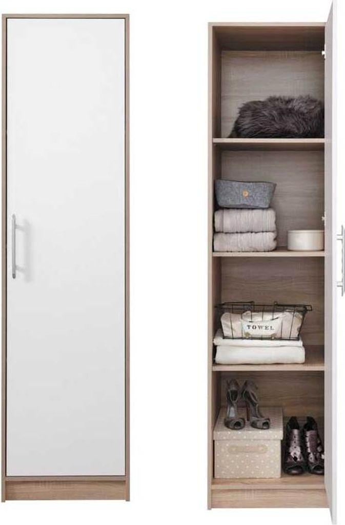 Kleiderschrank Drehtürenschrank Smart 50x56x190cm Sonoma Eiche weiß 1-türig