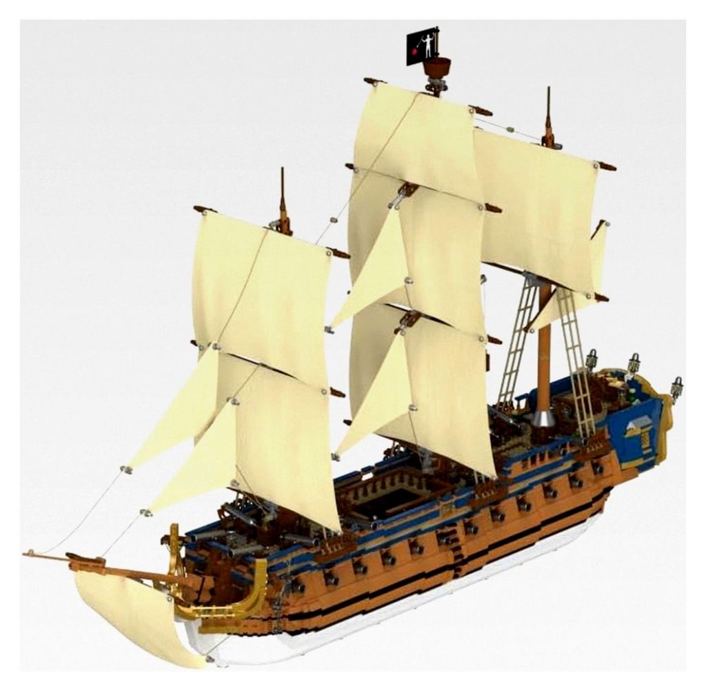 Blackbeards Flaggschiff: Queen Anne's Revenge aus Klemmbausteinen, 6436 Bausteine, Bausteinset, Geschenk für Schiffe-Fans