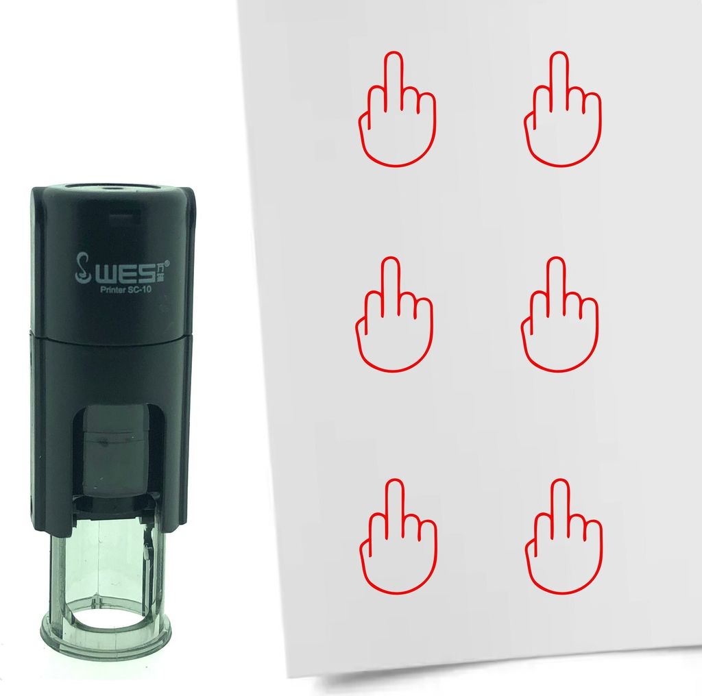 CombiCraft Stamp Middle Finger 10mm kulatý - červený Obrázek produktu 