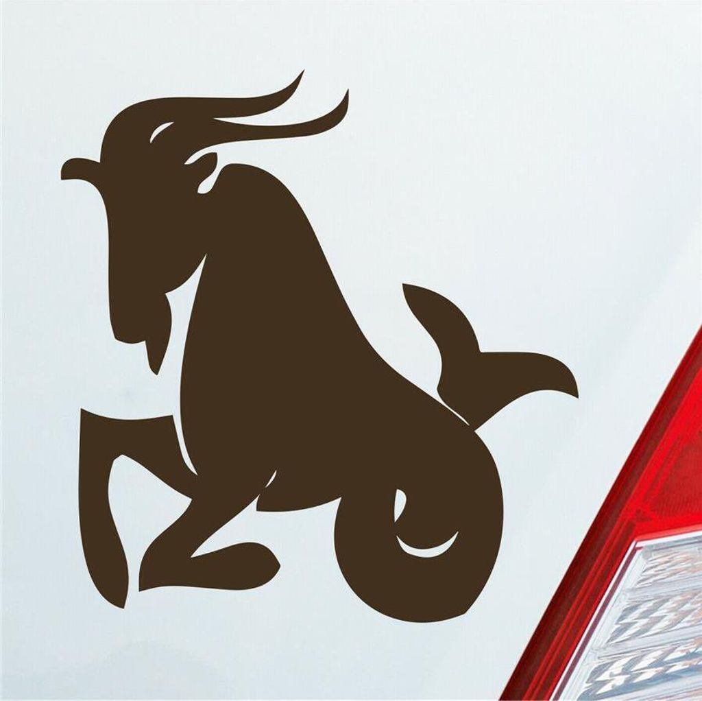 Auto Aufkleber Sternzeichen Steinbock PKW Car KFZ Roller 9,5x10 cm Braun Sticker Heckscheibenaufkleber