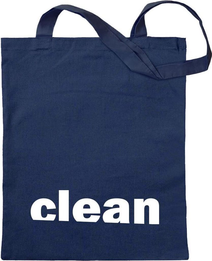 Kiwistar - Baumwolltasche - dunkelblau - clean - Tragetasche Stoffbeutel Umhängetasche Langer Henkel