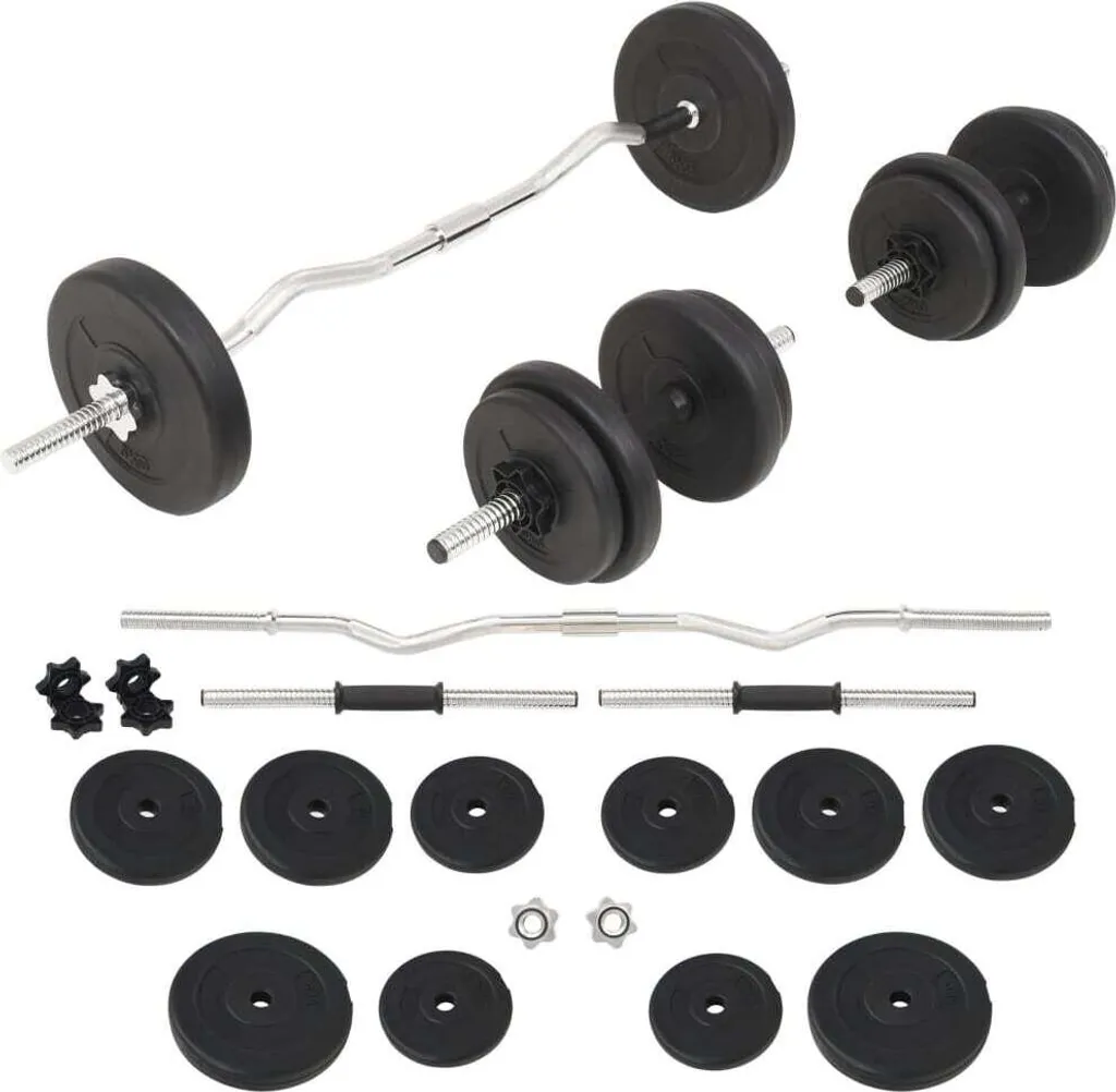 Kit haltères et barre de musculation 30 kg pour entraînement à domicile