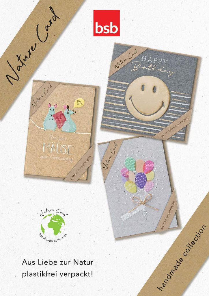 Sortiment Nature Cards Handmade - 384 plastikfreie Karten mit