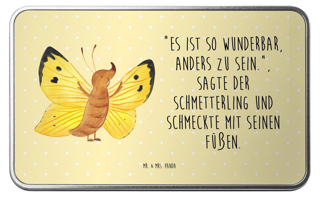 Mr. & Mrs. Panda behälter Schmetterling Zitronenfalter - Gelb Pastell - Geschenk, Fakt, Lustige Sprüche, Kaffeedose, Liebe, Teedose, Motivation, ...