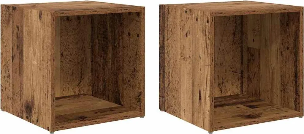 Offerta Set 2 Mobili Porta TV Legno Antico | Arredamento Salvaspazio - 1