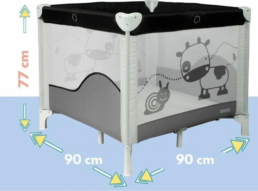 Lit parc bébé pliable 90x90 cm double niveau avec sac aire de jeux - 3
